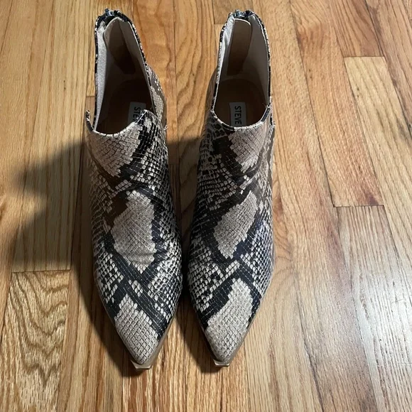 Steve Madden- Snake Print, Block Heel Ankle Boots - Picture 2 of 5